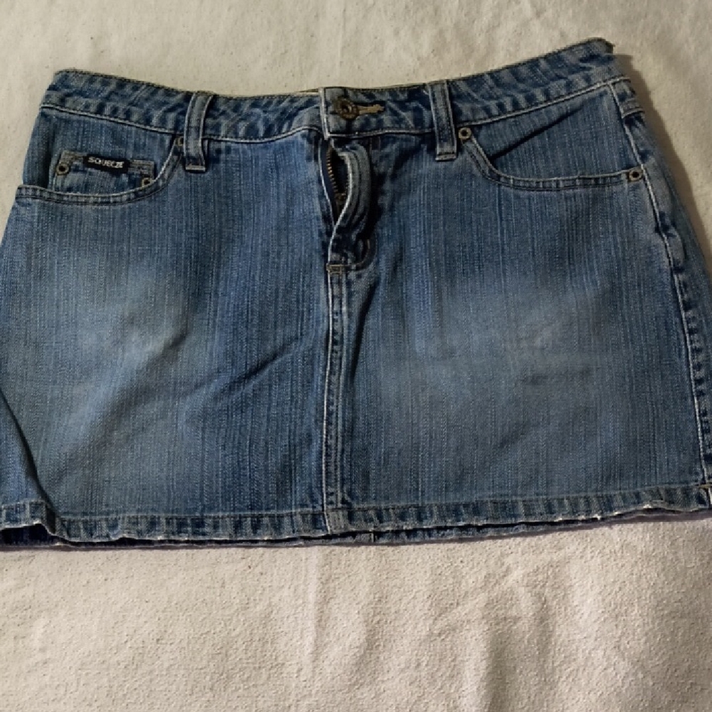 Squeeze Light Blue Denim Mini Skirt